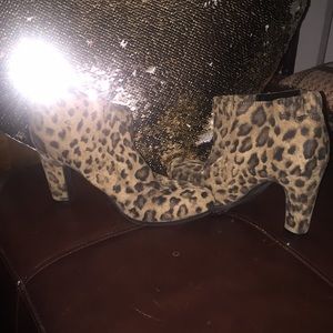 Leopard booties heels